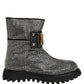Dolce & Gabbana Black Crystal Embellished Short Boots Shoes