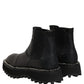 Dolce & Gabbana Black Chelsea Boots Leather Slip On Men Shoes