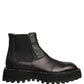 Dolce & Gabbana Black Chelsea Boots Leather Slip On Men Shoes