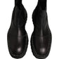 Dolce & Gabbana Black Chelsea Boots Leather Slip On Men Shoes