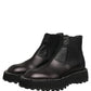 Dolce & Gabbana Black Chelsea Boots Leather Slip On Men Shoes
