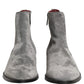 Dolce & Gabbana Gray Suede Leather Chelsea Boots Shoes