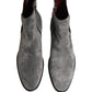 Dolce & Gabbana Gray Suede Leather Chelsea Boots Shoes