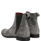 Dolce & Gabbana Gray Suede Leather Chelsea Boots Shoes