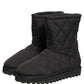 Dolce & Gabbana Black Quilted Effect Mid Calf Boots Shoes
