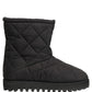 Dolce & Gabbana Black Quilted Effect Mid Calf Boots Shoes