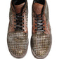 Dolce & Gabbana Brown Leather Runway Studs Ankle Boots Shoes