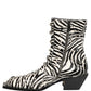 Dolce & Gabbana Black White Zebra Embellished Boots Shoes