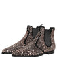Dolce & Gabbana Silver Embellished Chelsea Ankle Boots Shoes