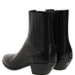 Dolce & Gabbana Black Leather Chelsea Mid Calf Boots Shoes
