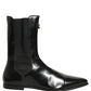 Dolce & Gabbana Black Leather Chelsea Mid Calf Boots Shoes