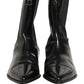 Dolce & Gabbana Black Leather Chelsea Mid Calf Boots Shoes