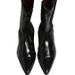 Dolce & Gabbana Black Leather Chelsea Mid Calf Boots Shoes