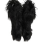 Dolce & Gabbana Black Faux Fur Mid Calf Winter Boots Shoes