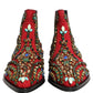 Dolce & Gabbana Red Embellished Chelsea Ankle Boots Shoes