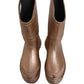 Dolce & Gabbana Rose Gold PVC Pull On Rain Boots Men Shoes