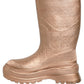 Dolce & Gabbana Rose Gold PVC Pull On Rain Boots Men Shoes
