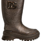 Dolce & Gabbana Bronze PVC Pull On Rain Boots Men Shoes