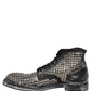 Dolce & Gabbana Black Leather Runway Studs Ankle Boots Shoes