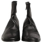 Dolce & Gabbana Black Leather Logo Short Ankle Boots Shoes