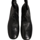Dolce & Gabbana Black Leather Logo Short Ankle Boots Shoes