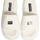 Dolce & Gabbana White Faux Fur Flats Men Slides Sandals Shoes