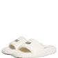 Dolce & Gabbana White Faux Fur Flats Men Slides Sandals Shoes