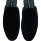Dolce & Gabbana Dark Blue Suede Slides Flat Slipper Men Shoes
