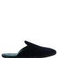 Dolce & Gabbana Dark Blue Suede Slides Flat Slipper Men Shoes