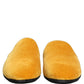 Dolce & Gabbana Yellow Suede Slides Flat Slipper Men Shoes