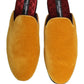 Dolce & Gabbana Yellow Suede Slides Flat Slipper Men Shoes