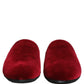 Dolce & Gabbana Red Suede Slides Flat Slipper Men Shoes