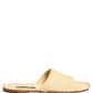 Dolce & Gabbana Beige Straw Raffia Slides Sandals Flats Shoes