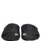 Dolce & Gabbana Black Straw Raffia Slides Sandals Flats Shoes