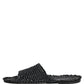 Dolce & Gabbana Black Straw Raffia Slides Sandals Flats Shoes