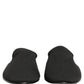 Dolce & Gabbana Black Suede Slides Flat Slipper Men Shoes