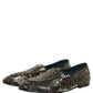 Dolce & Gabbana Black Silver Embellished Dress Loafers Shoes