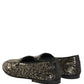 Dolce & Gabbana Black Silver Embellished Dress Loafers Shoes