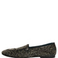 Dolce & Gabbana Black Silver Embellished Dress Loafers Shoes
