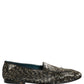 Dolce & Gabbana Black Silver Embellished Dress Loafers Shoes