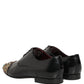 Dolce & Gabbana Black Crystals Embellished Men Derby Shoes