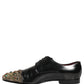 Dolce & Gabbana Black Crystals Embellished Men Derby Shoes