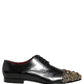 Dolce & Gabbana Black Crystals Embellished Men Derby Shoes