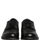 Dolce & Gabbana Black Leather Men Derby Dress Formal Shoes