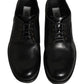 Dolce & Gabbana Black Leather Men Derby Dress Formal Shoes