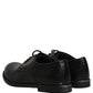 Dolce & Gabbana Black Leather Men Derby Dress Formal Shoes