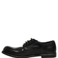 Dolce & Gabbana Black Leather Men Derby Dress Formal Shoes