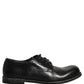 Dolce & Gabbana Black Leather Men Derby Dress Formal Shoes