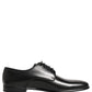 Dolce & Gabbana Black Leather Men Derby Dress Formal Shoes
