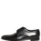 Dolce & Gabbana Black Leather Men Derby Dress Formal Shoes